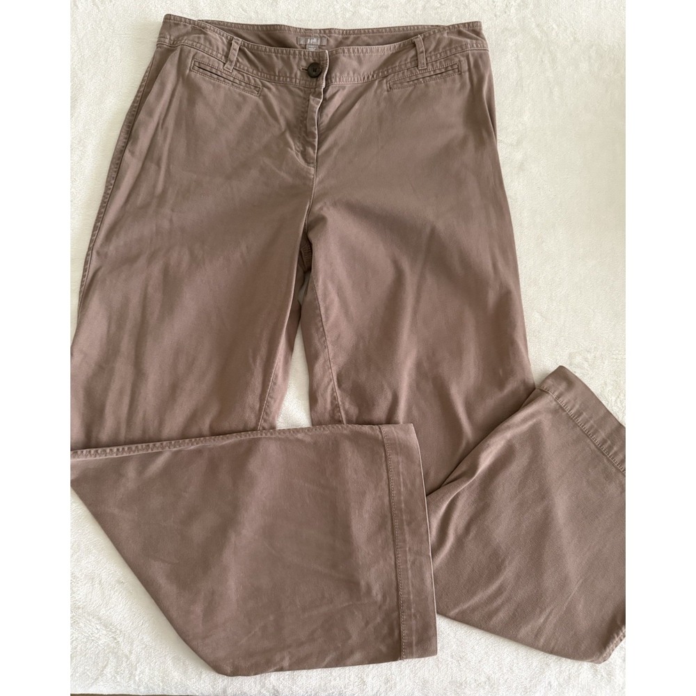 J Jill Stretch Wide Leg Pants Womens Size 14 Brown Taupe Career Casual Slacks